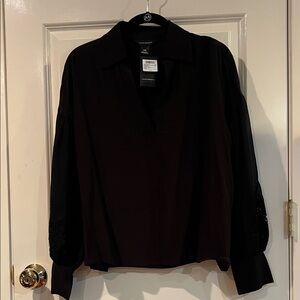 Club Monaco embroidered long sleeve top L large